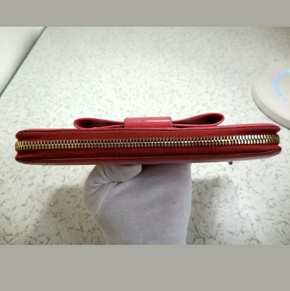 Prada large bow zippy wallet Authentic fragola - Picture 5 of 8